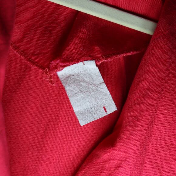 intage Handmade Red Cotton Blazer Puff Shoulder 1940s Style XS - Picture 4 of 4